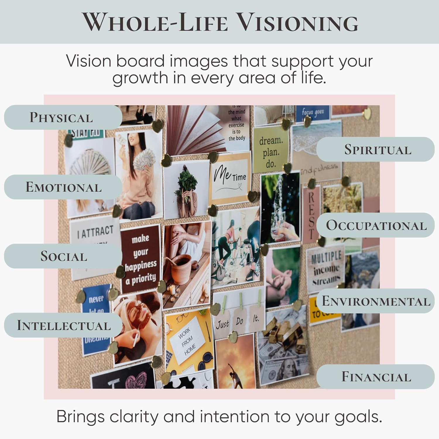 Vision Board Book for Women | 1000+ Images, Quotes & Affirmations | Tear-Out Perforated Pages + Letter & Number Stickers | Complete Vision Board Kit & Collage Clip Art Book for Goal Setting - Image 4
