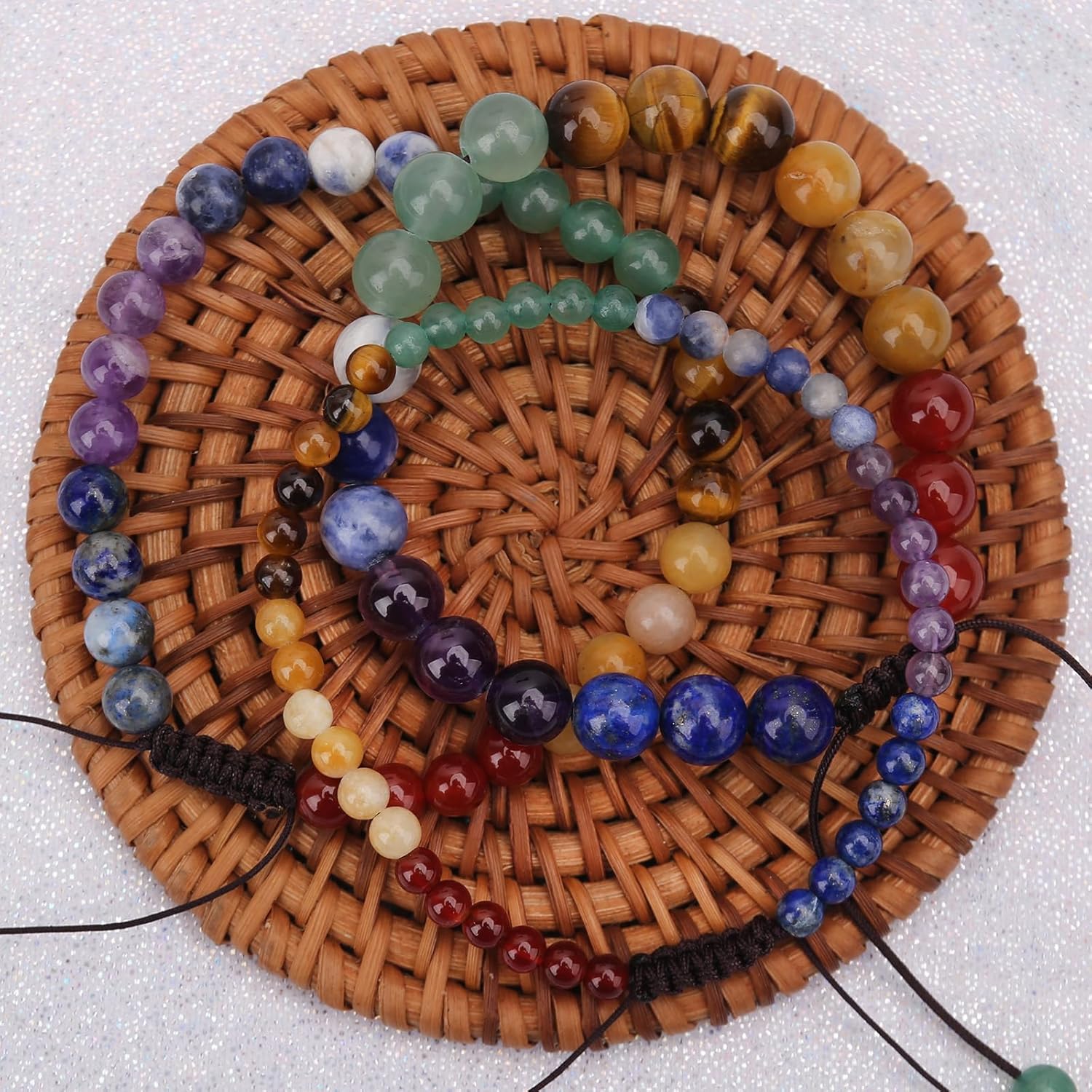BONNY BOXX Braided Genuine Bracelet, Elegant Handcrafted Natural Gemstone Crystal Bracelet Healing Power Energy Inspirational Gifts with Card for Unisex - Image 4