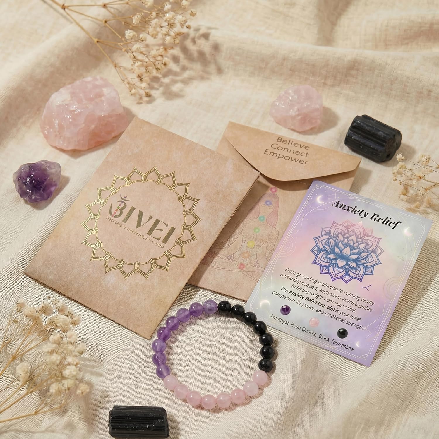 Bivei Protection Crystal Healing Bracelet | 8MM Strength Bracelet Spiritual Stretch Beaded Jewelry for Women Men Gift - Image 6