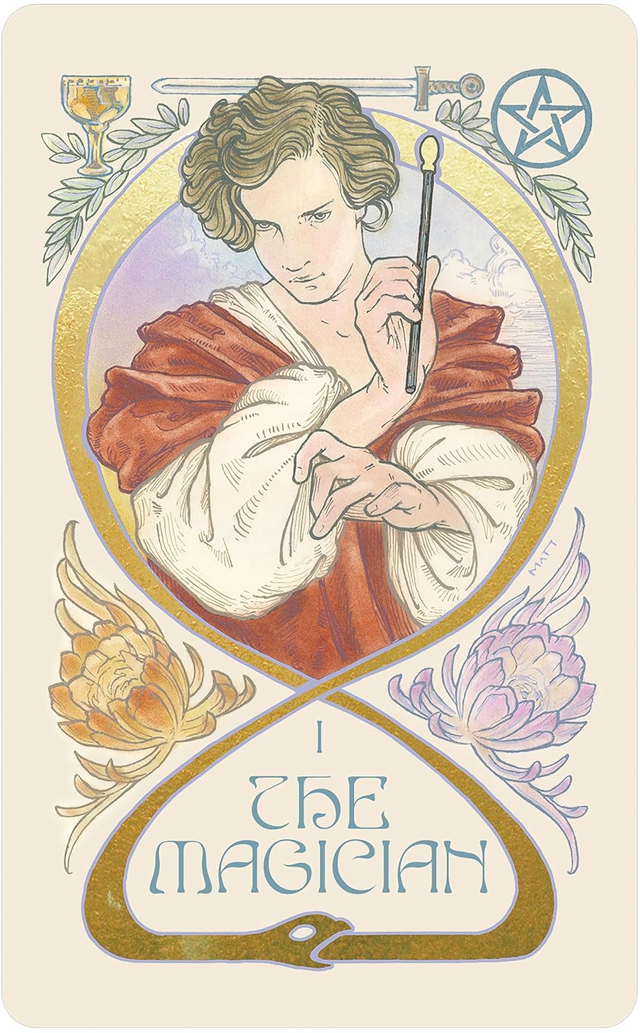 Ethereal Visions Illuminated Tarot Deck: Elegant 80-Card Art Nouveau Tarot Deck with Gold Foil, Full-Color 140-Page Guidebook, Hand-Drawn Illustrations – Ideal for Beginners & Collectors - Image 4