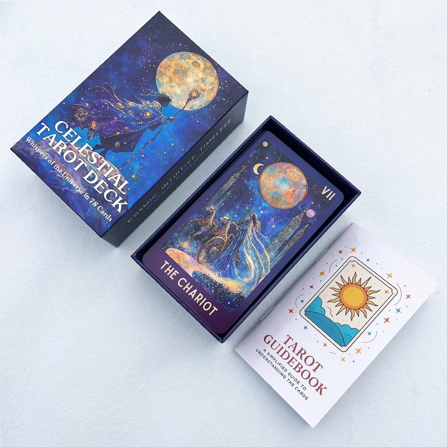 Celestial Tarot Deck Unique, 78 Cosmic Tarot Cards with with Guidebook, Modern Witch Tarot for Beginners and Experienced Readers, Divination and Spiritual Divination Tool - Image 5
