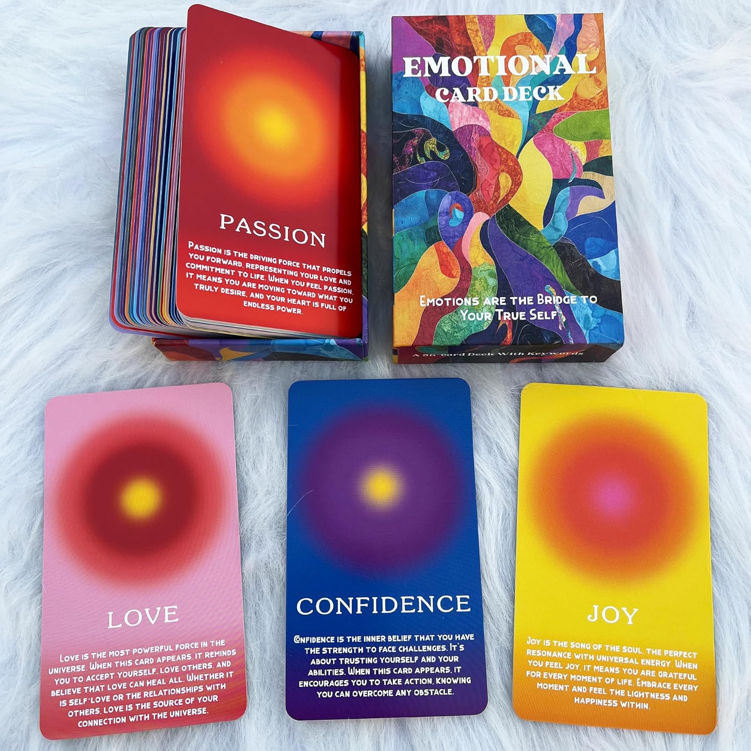 DPEHAKMK Emotional Healing Oracle Deck, 56 Oracle Cards for Beginners, Mindfulness, and Spiritual Growth, Affirmation and Reflection Deck