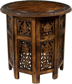 Solid Wood Accent End Table –...