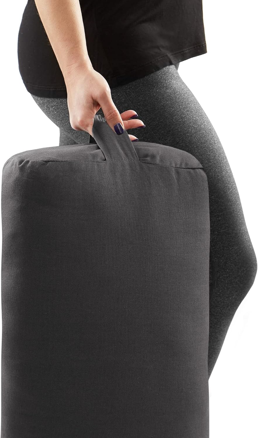 Yoga Meditation Cushion, 25" x 12" Rectangular Bolster with Organic Cotton Cover - Image 5