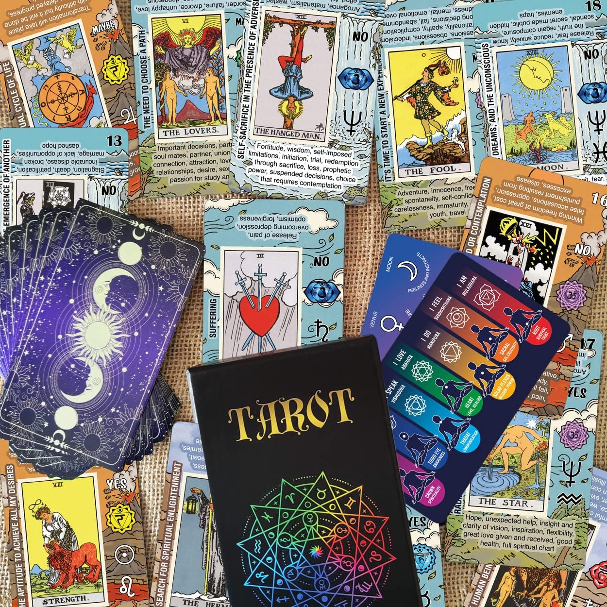 Tarot Cards for Beginners, Learning Tarot Deck, No Guide Book Needed, Tarot Cards with Meanings on Them - Image 4