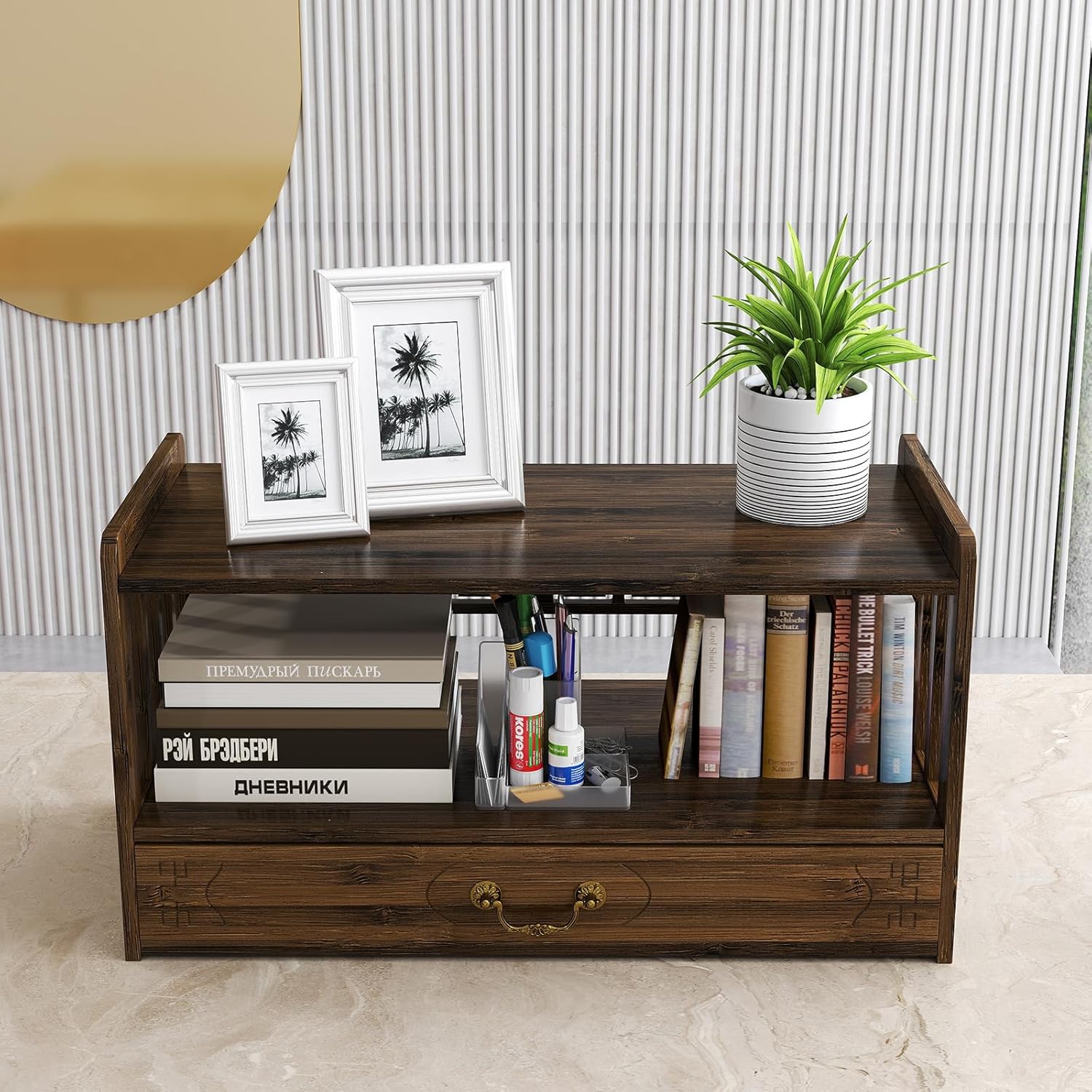 ikare Meditation Altar Table, Altar Table with Drawer, Puja Table for Home, Meditation Table for Prayers, Divination, Worship or Bamboo Furniture for Displaying Jars, Plants and Books (52cm) - Image 6