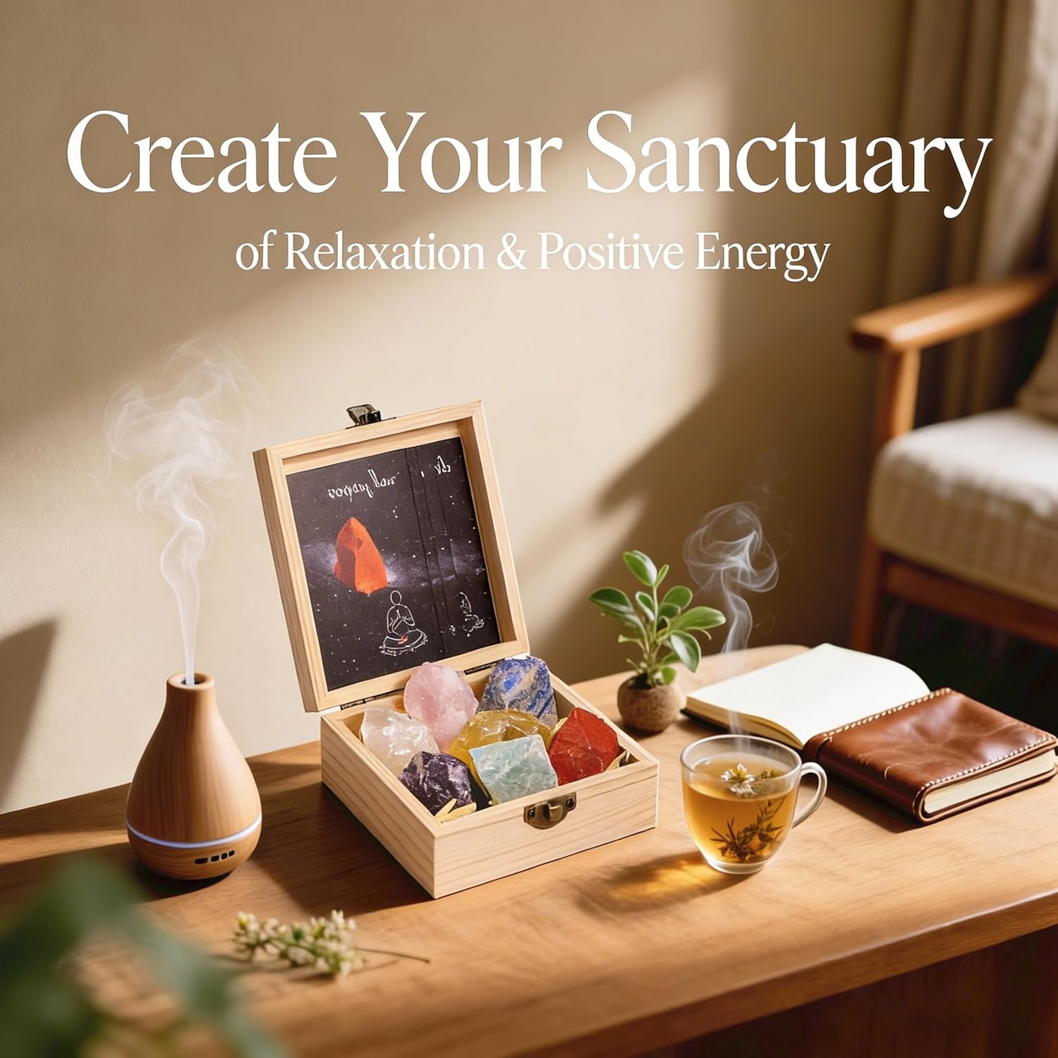 Healing Crystals for Beginners – 7 Chakra Stones and Crystals Healing Collection -Including Amethyst, Rose Quartz, Lapis Lazuli, etc.with Guide Book, Natural Raw Crystals for Meditation - Image 3