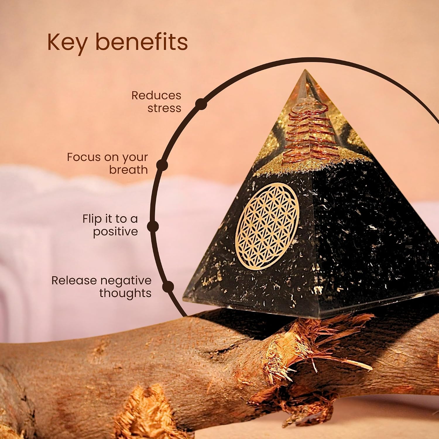 Orgone Black Tourmaline Pyramid – Healing Crystal for Protection, Motivation, EMF Shielding & Meditation – Orgonite Pyramid for Chakra Balancing, Reiki, Spiritual Energy & Positive Vibrations - Image 3