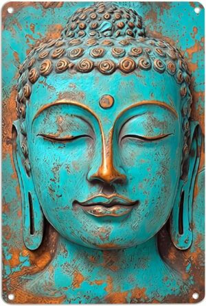 Turquoise Buddha Metal Wall Art, 8&...