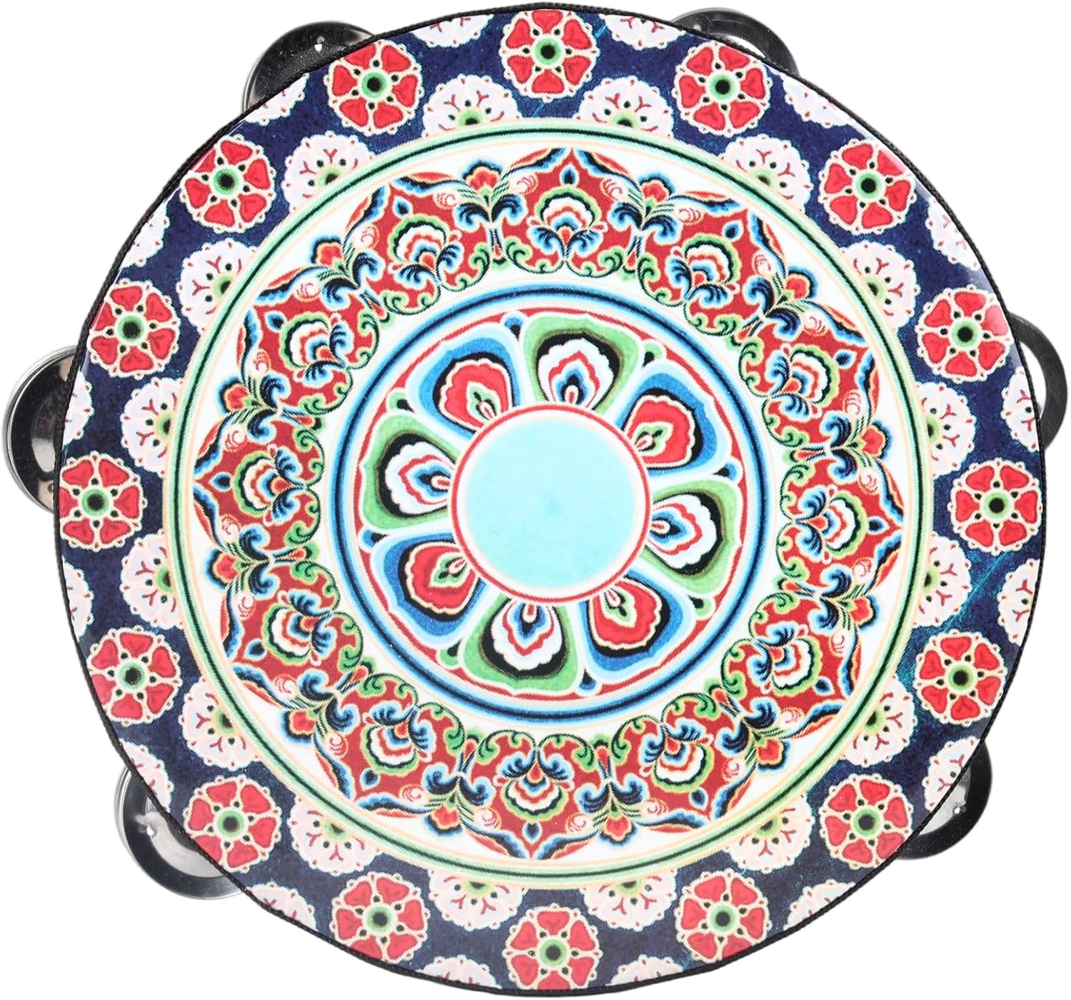 Tambourines Musical Instrument Handheld Drum: Tambourines for Adults Church 8 Inch Double Row Metal Jingles - Percussion Wooden Tambourine for Dance Wedding Party (8 inch) - Image 8