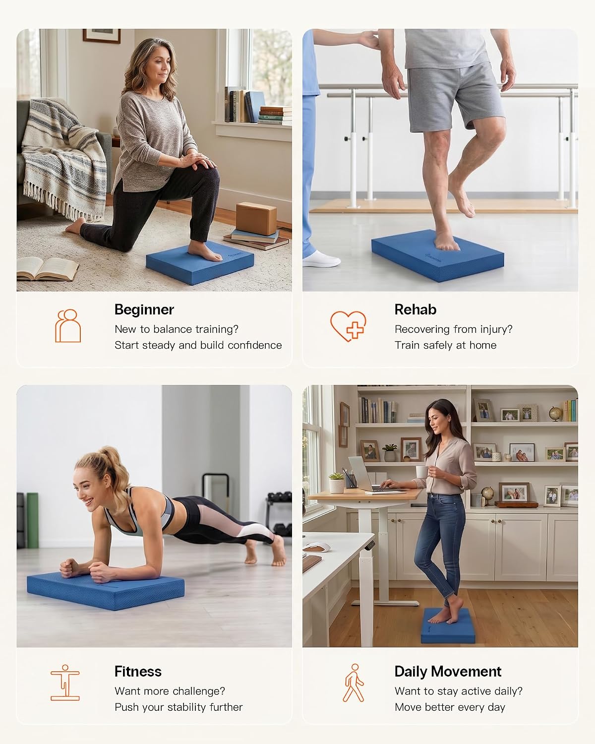 StrongTek Professional Foam Exercise Balance Pad - 15.8" x 13" x 2", High-Density TPE Foam Knee Pad, Non-Slip & Water-Resistant, for Balance Training, Physical Therapy, Yoga, and More - Image 6
