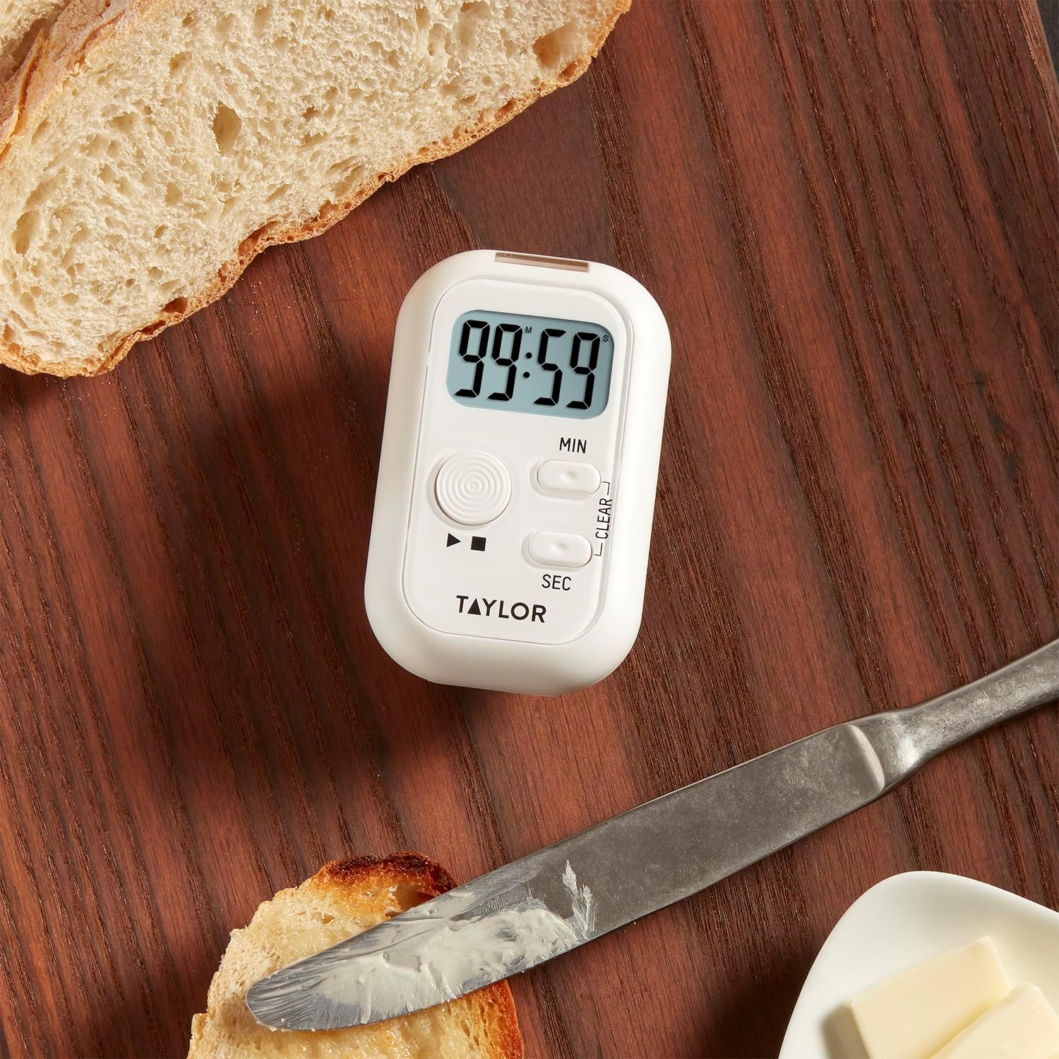 Taylor Multi-Alert (Sound, Light, Vibration) Digital Timer, Standard, White - Image 2