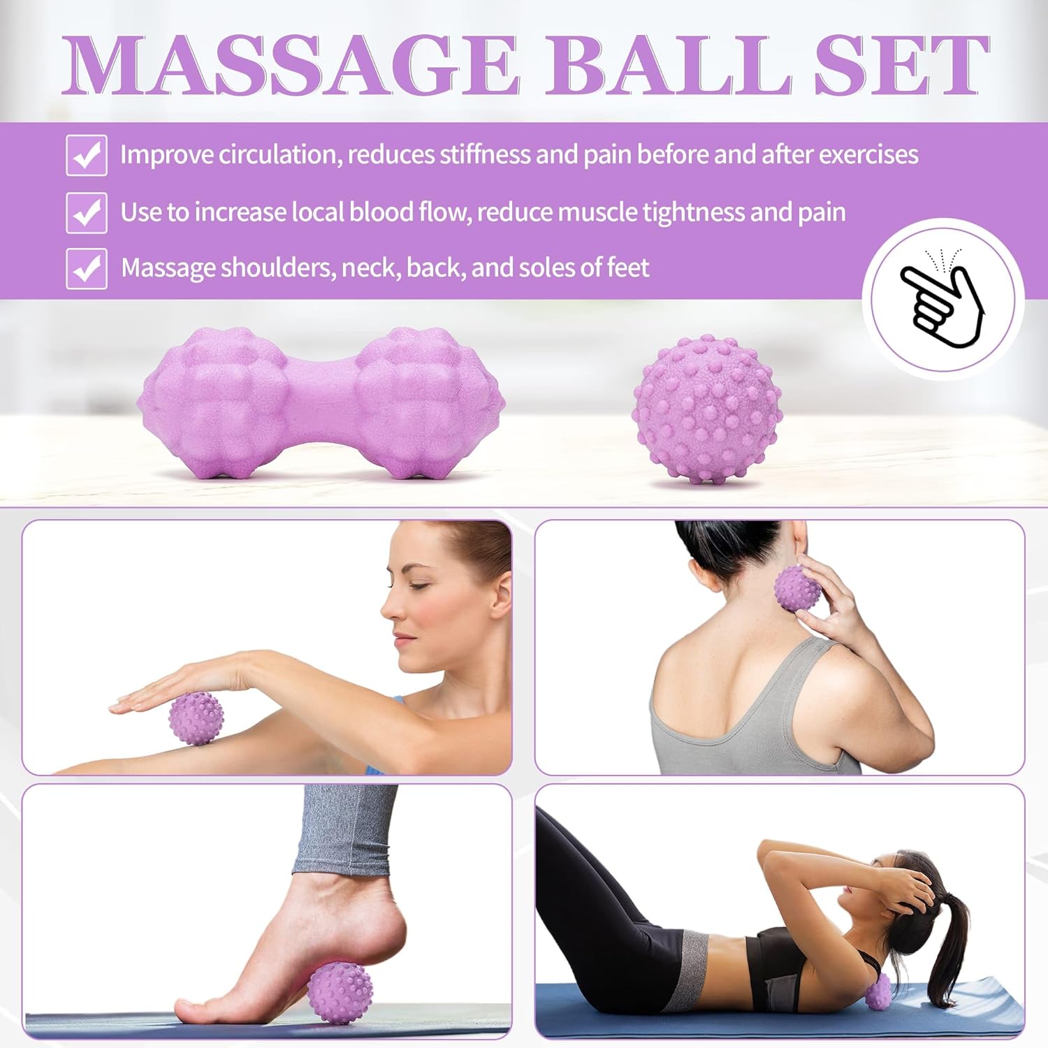 All in One Yoga Wheel Set, Soft Foam Roller Wheel for Back Pain & Stretching, Yoga Blocks 2 Pack with Strap, Trigger Point Therapy Massage Ball for Deep Tissue, Yoga Starter Kit for Beginner - Image 6