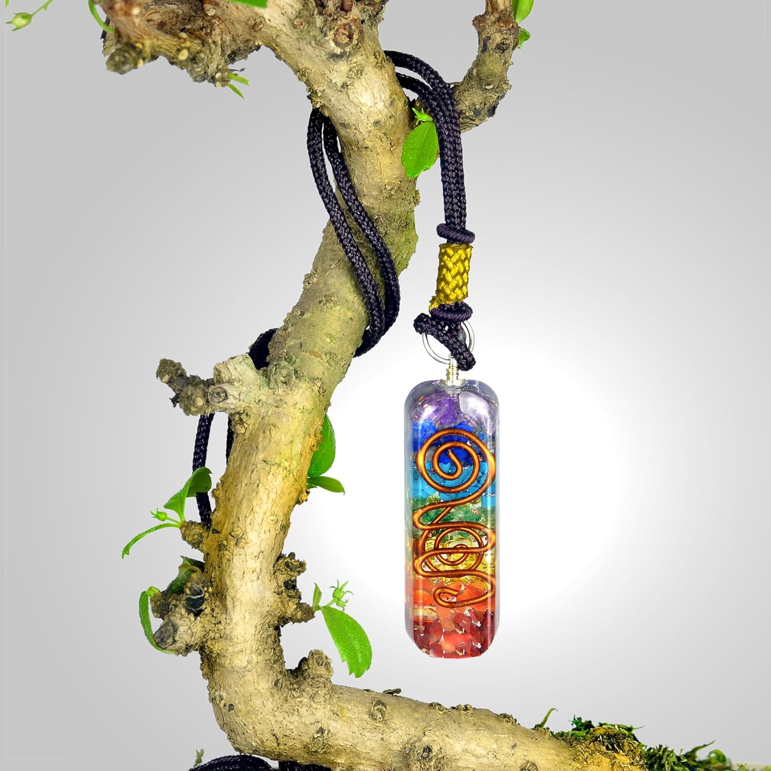Orgonite Crystal Handmade Seven Chakra Pendant with Adjustable Cord - Orgone Healing Stone Necklace for Spiritual Balance, Meditation, Yoga, Reiki, Gift for Men and Women - Image 4