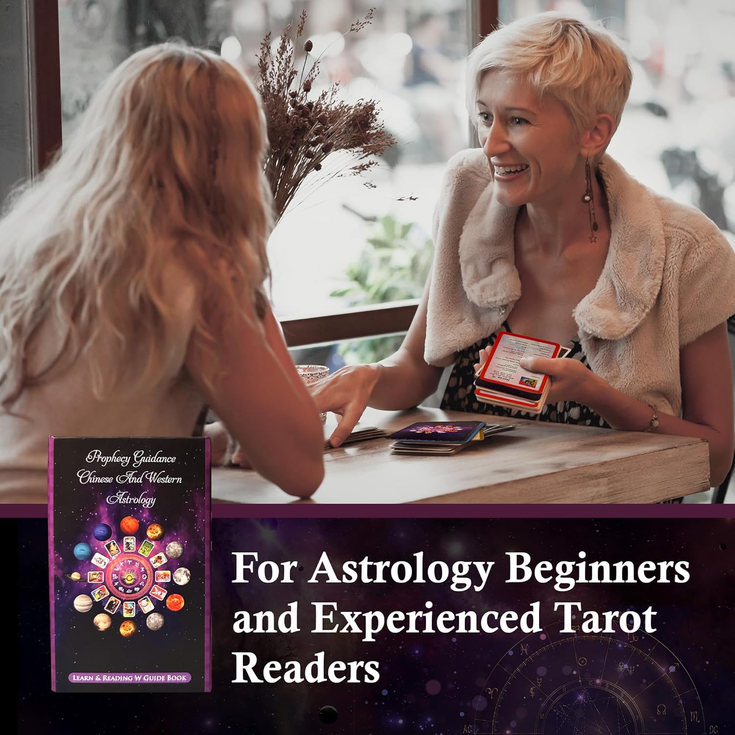 Astrology Learning Oracle Deck – Western & Chinese Zodiac Reading, Prophecy Guidance with Keywords, Color-Coded Elements, Easy-to-Learn Guidebook (51-Card Set) - Image 5