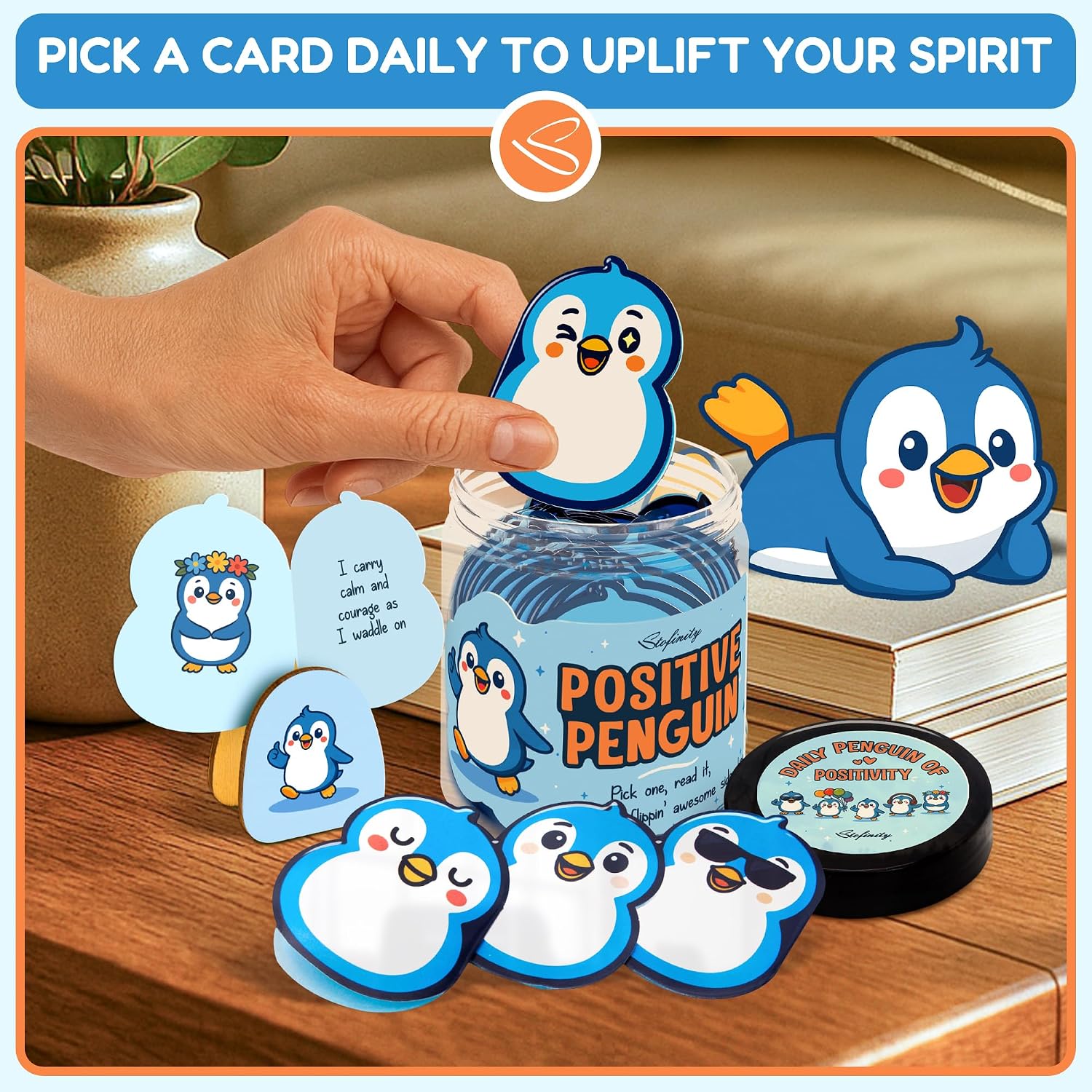 Stofinity Positive Penguin Gifts For Women - Daily Affirmation Cards For Teens, Emotional Support Inspirational Gift For Women Coworkers, Unique Teen Girl Gifts Trendy Stuff For Birthday, Christmas - Image 4