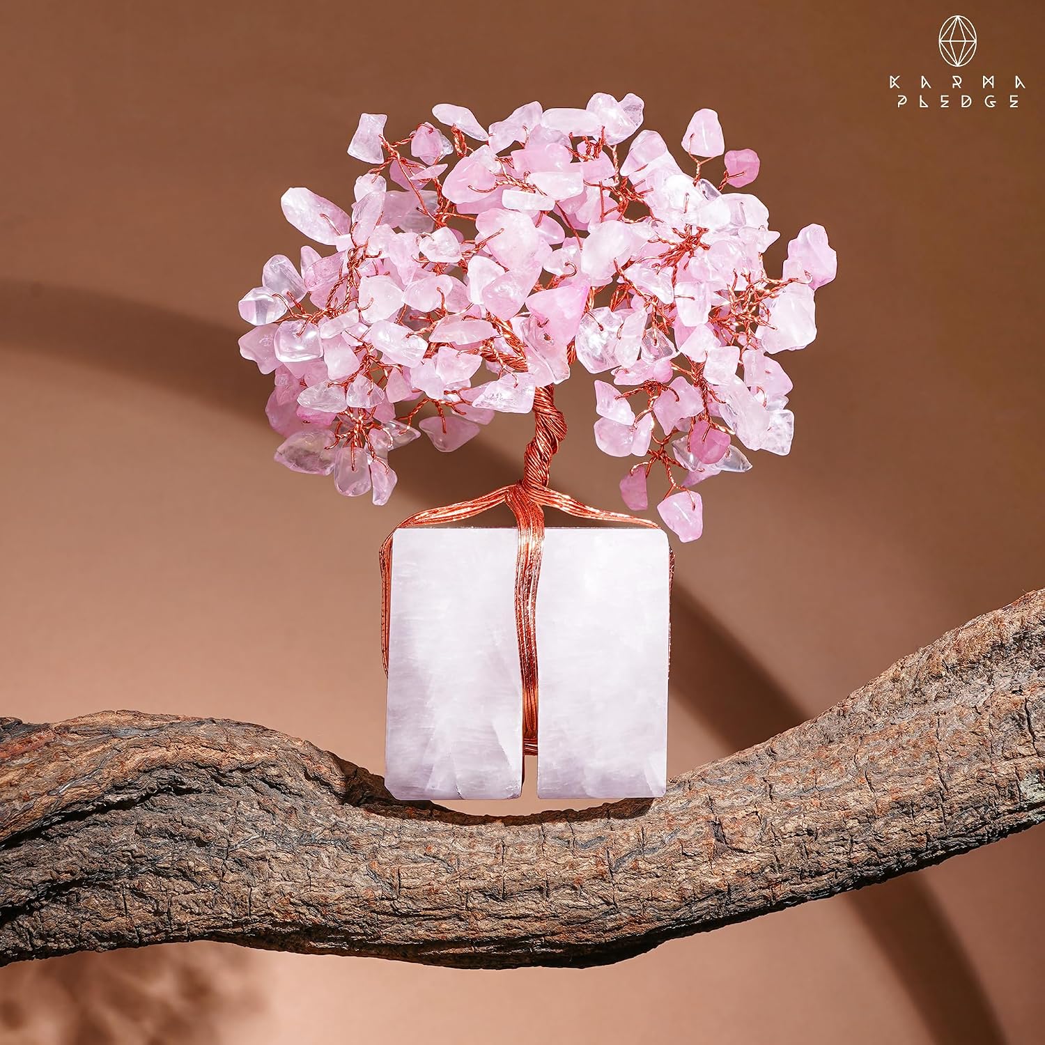 Rose Quartz Crystal Tree of Life Unique Birthday Gifts for Women, Mom, Sister, Friends. Handcrafted Chakra Healing Crystal and Stones for Positivity, Money, Luck, Aesthetic Home and Office Decor - Image 8