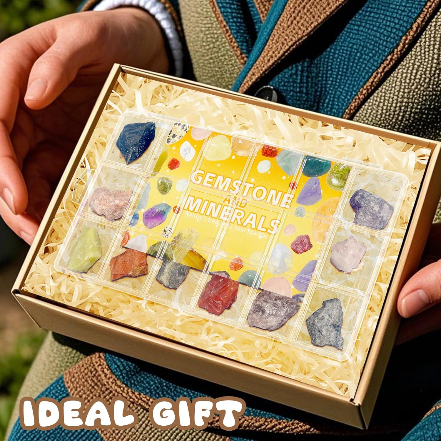 Raw Healing Crystals Gemstone Box Natural Rough Rock Quartz Crystal Stones Bulk Healing Meditation Home Decor DIY Project Spiritual Crystal Gift (White) - Image 7