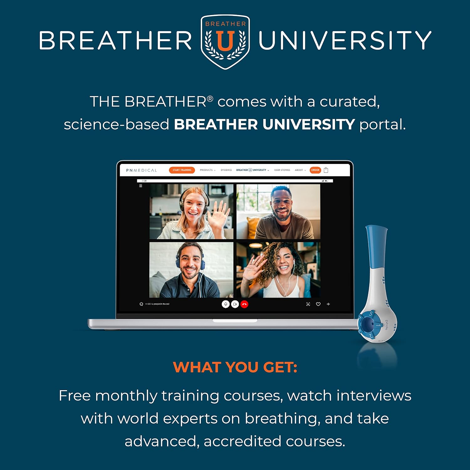 THE BREATHER │ Natural Breathing Exerciser Trainer For Drug-Free Respiratory Therapy │ Breathe Easier with Stronger Lungs │ Guided Mobile Training App Included - Image 8