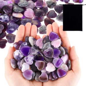 Ecation 120 Pcs Heart Quartz Bulk C...