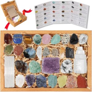 30 PCS Crystals and Stones Set, Nat...