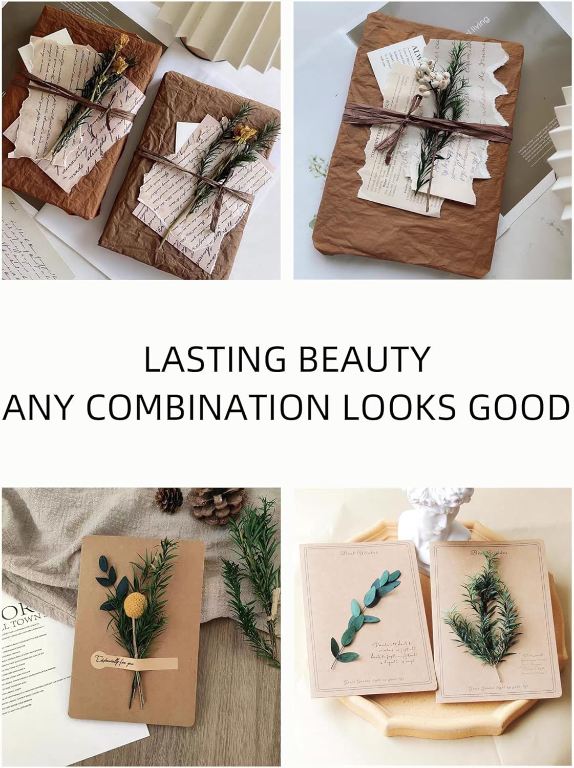 12 Kind Dried Flowers Set - Including Lavender, Eucalyptus, Wheat, Bunny Tails, Handmade for DIY Crafts, Vase Decor, Wedding/Home/Birthday/Seasonal Decor - Image 5