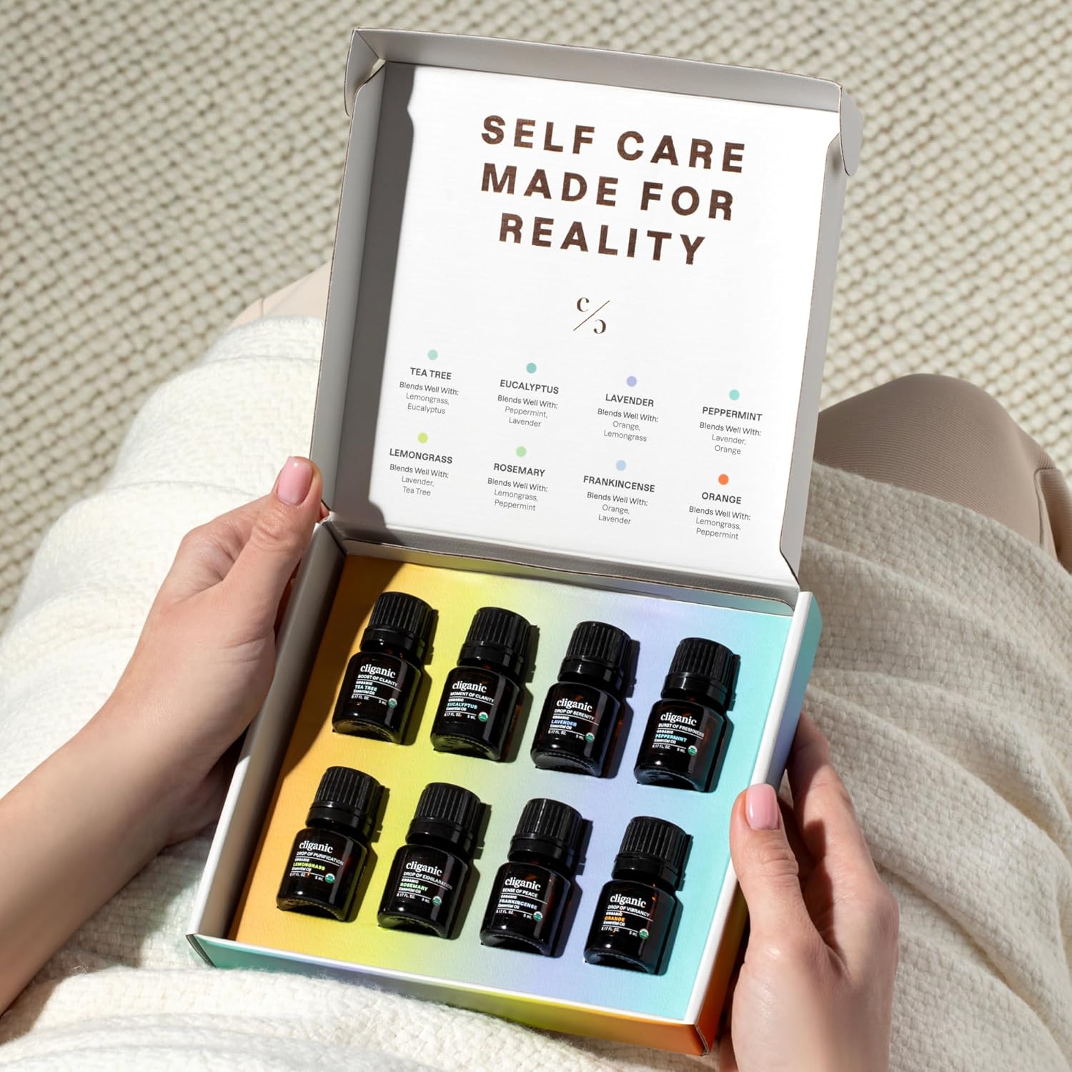 Cliganic Organic Aromatherapy Essential Oils Gift Set (Top 8 - The Iconics), 100% Pure - Peppermint, Lavender, Eucalyptus, Tea Tree, Lemongrass, Rosemary, Frankincense & Orange - Image 2