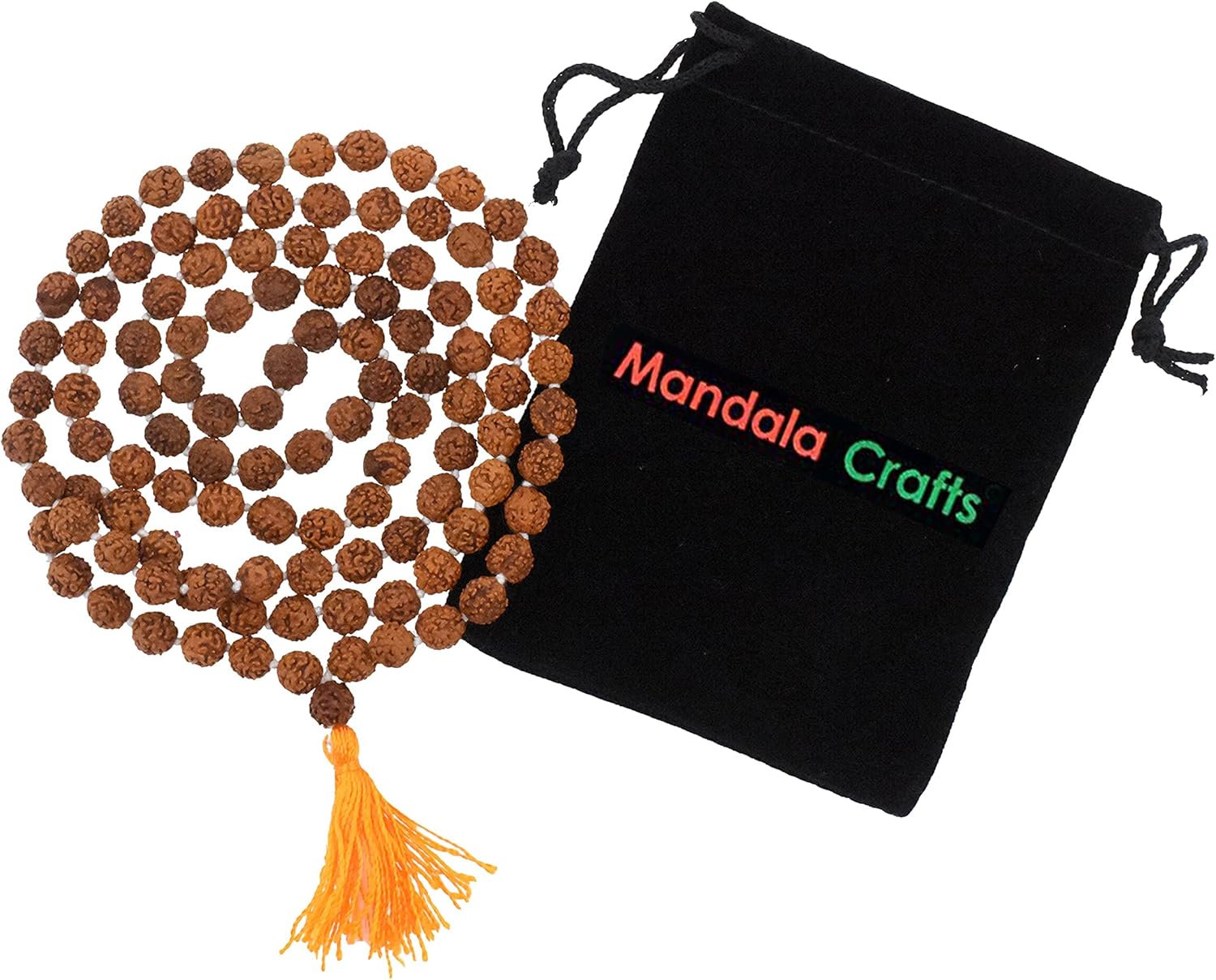 Mandala Crafts Rudraksha Mala 108 Beads - Rudraksha Beads - Nepal Rudraksha Seed Japa Mala Tibetan Prayer Beads for Rudraksha Necklace Men Women Meditation Yoga - Image 6
