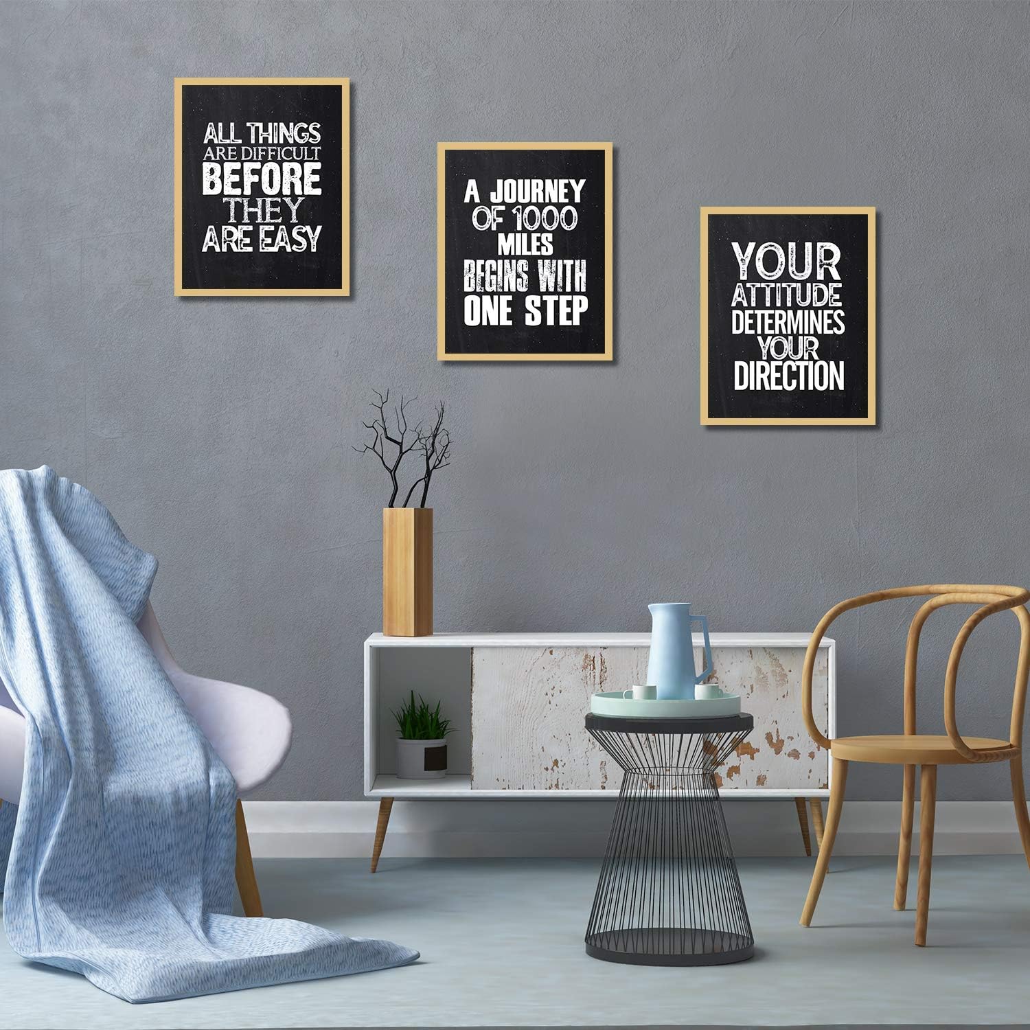 10 Pieces Inspirational Wall Poster Positive Quote Posters Wall Decor Affirmation Art Posters with 80 Glue Point Dots for Classroom Living Room Office Walls Decorations (Black White, 11 x 14 Inch) - Image 7