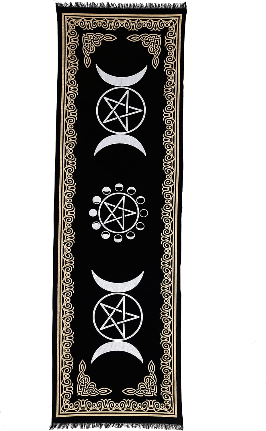 Indian Consigners Altar Cloth Witchcraft Moon Phases Triple Moon Long Side Tablecloth for Spiritual Use - Image 5