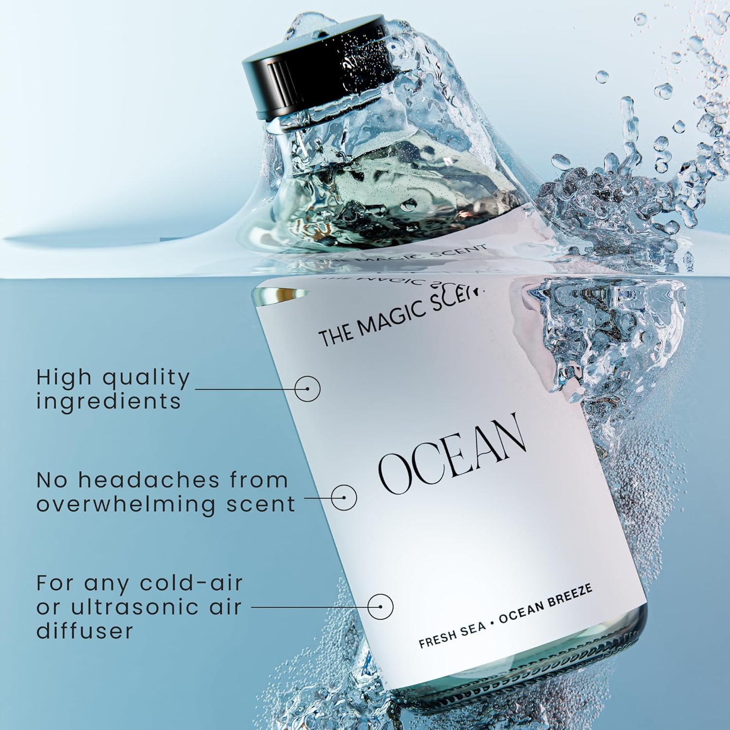 The Magic Scent Ocean Diffuser Oil - Hotel & Home Luxury Scents Inspired by Bali Resort - Oil Scents for Home Designed for Use in All Diffusers - 16.9 fl oz, 500 mL - Image 3