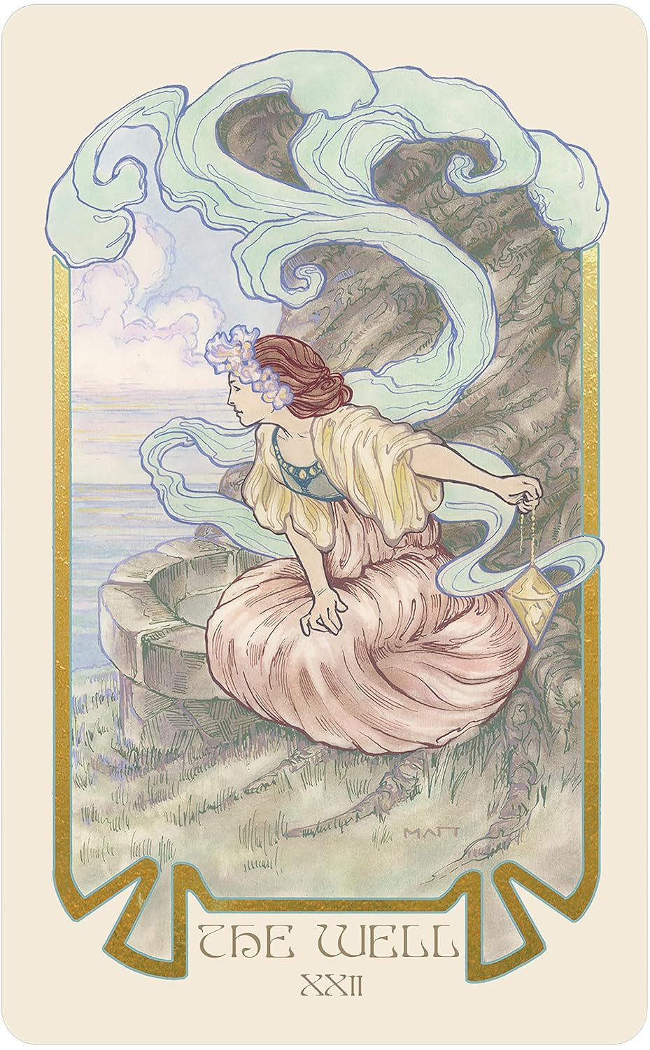 Ethereal Visions Illuminated Tarot Deck: Elegant 80-Card Art Nouveau Tarot Deck with Gold Foil, Full-Color 140-Page Guidebook, Hand-Drawn Illustrations – Ideal for Beginners & Collectors - Image 6