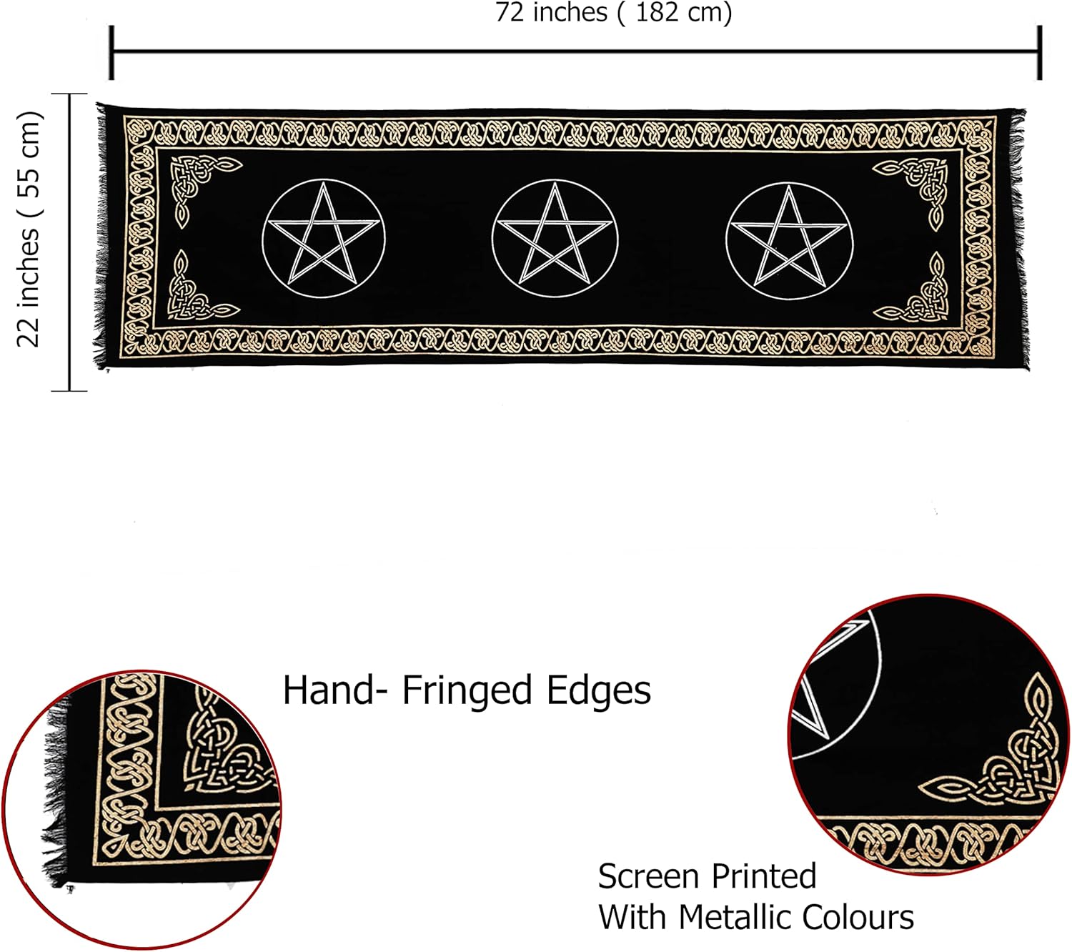 Indian Consigners Altar Cloth Three Pentagram - Image 3