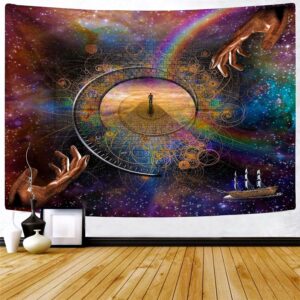 Delur Clock Time Travel Tapestry Ga...