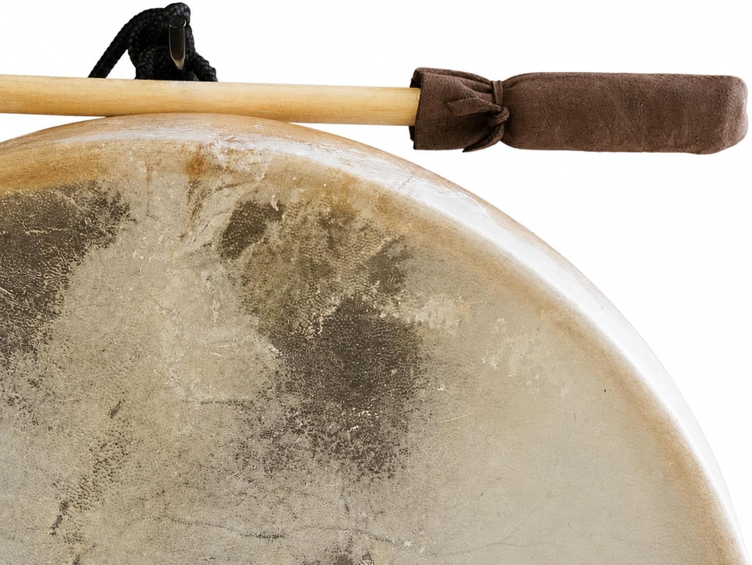 GMP Traditional Frame Drum/Bodhran with Handle, 15" Diameter | Natural Goatskin Head, Comes with Wood and Leather Mallet - Image 5