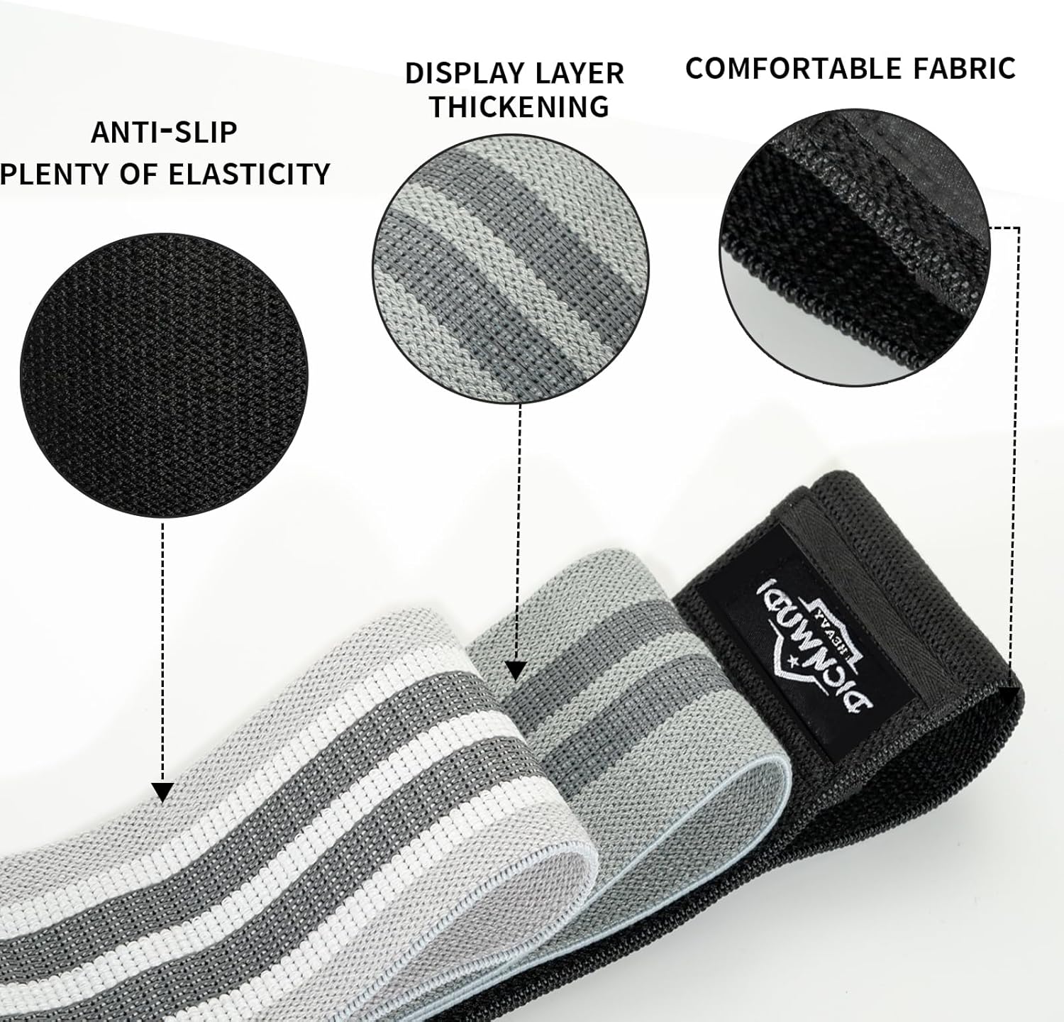 DICYWUDI Yoga Mat Thick, 6 Fabric Resistance Bands, 2 Pack Yoga Blocks, Home Workout Equipment Essentials Starter Kit for Beginners Full Body Toning - Image 6