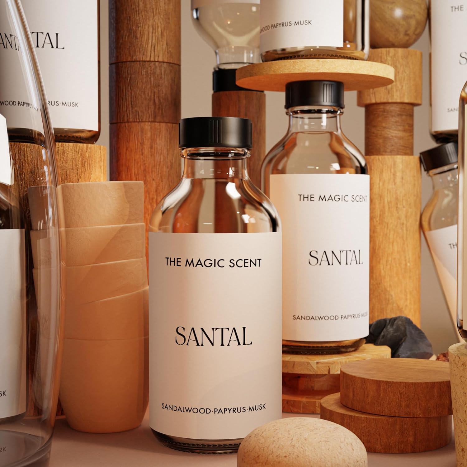 The Magic Scent Santal Diffuser Oil - Fragrance Oil Scent - Cold-Air & Ultrasonic Santal Essential Oil - Aroma Diffuser Oils Scents for Home - Sandalwood, Musk & Cardamom - 16.9 fl oz, 500 mL - Image 8