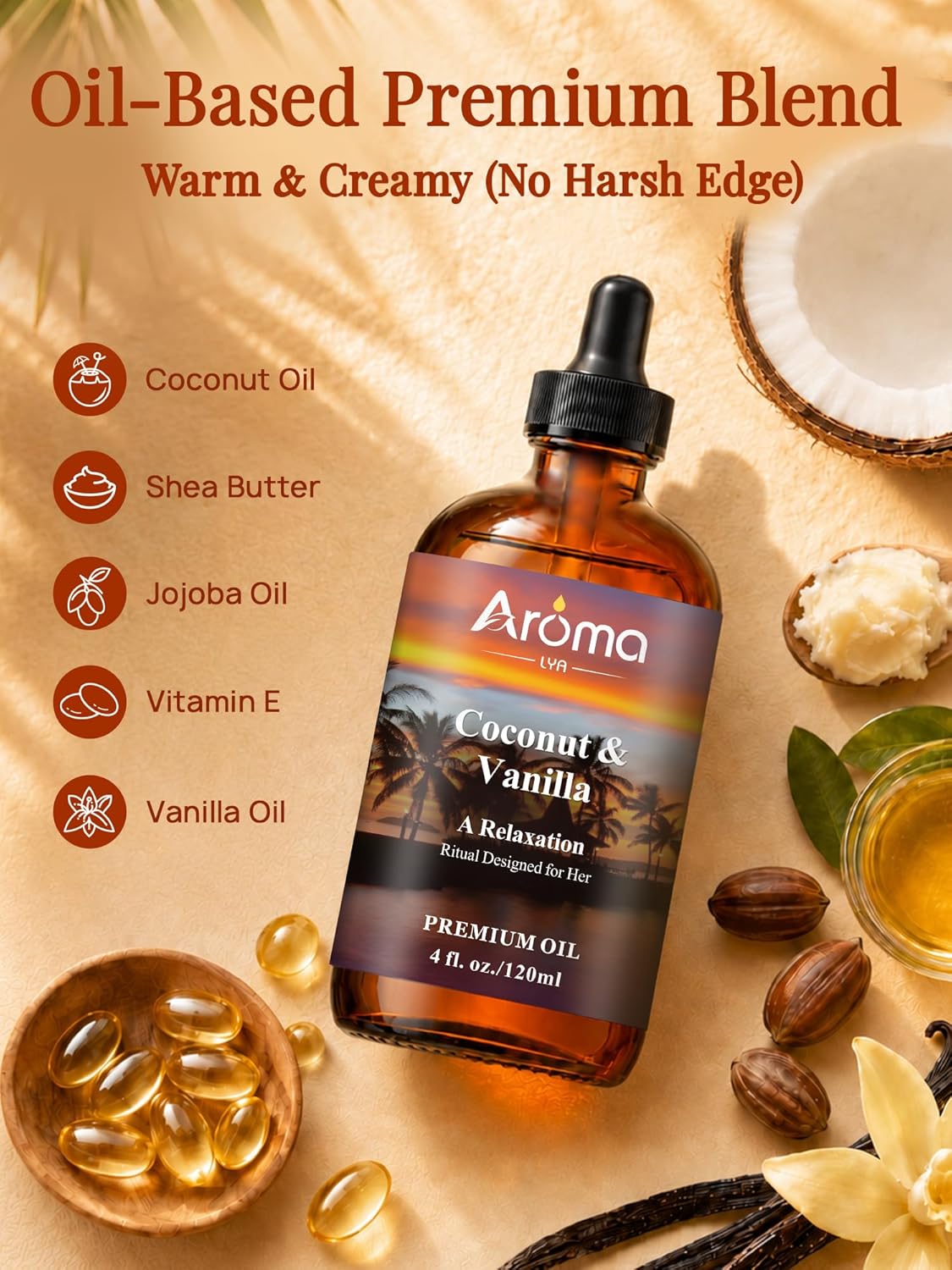 Coconut Vanilla Fragrance Oil for Diffusers & Home Fragrance 4 Fl Oz | Scented Oil for Home Diffusers, Aromatherapy, DIY Soap - Image 3
