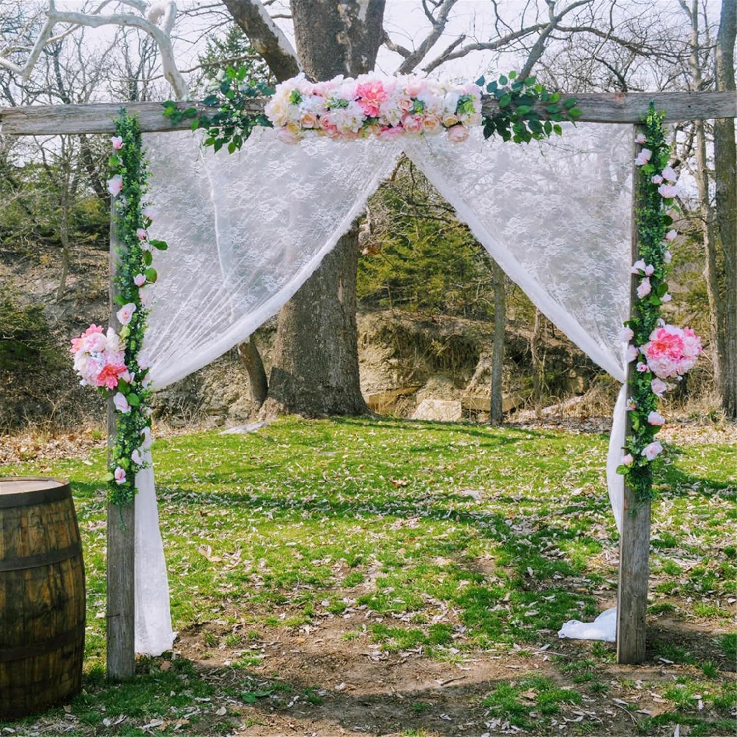 White Lace Tablecloth 60 × 120 Inch for Rustic Boho Wedding Bridal Shower Party Decoration, Classy Rectangle Overlay Long Vintage Embroidered Reception Table Cloth Decor - Image 4