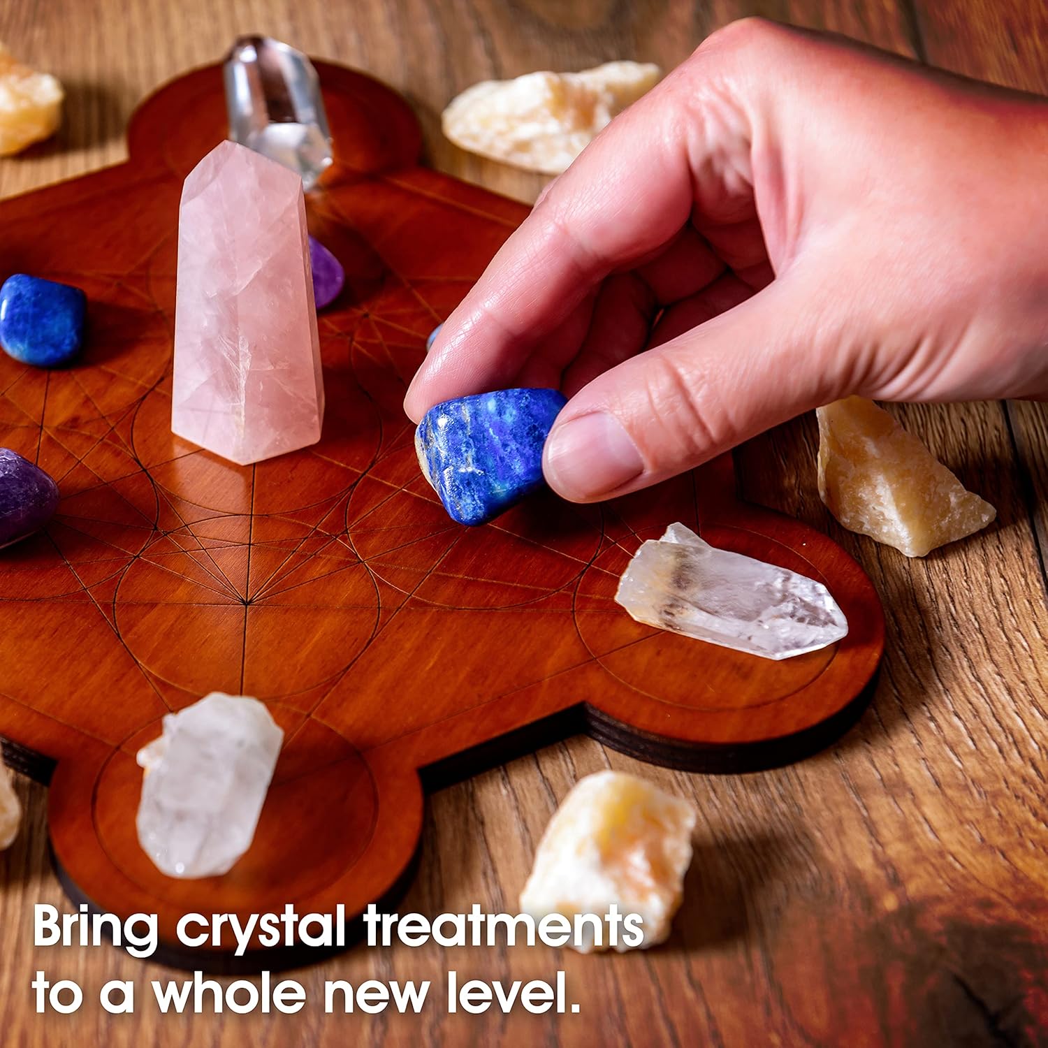 Crystal Grid Board for Stones - 10" Diameter Metatron's Cube Sacred Geometry Board - Amplify the Power of Your Crystals - Chakra Grid Plate, Altar Decor - Cubo de Metatron - Image 8