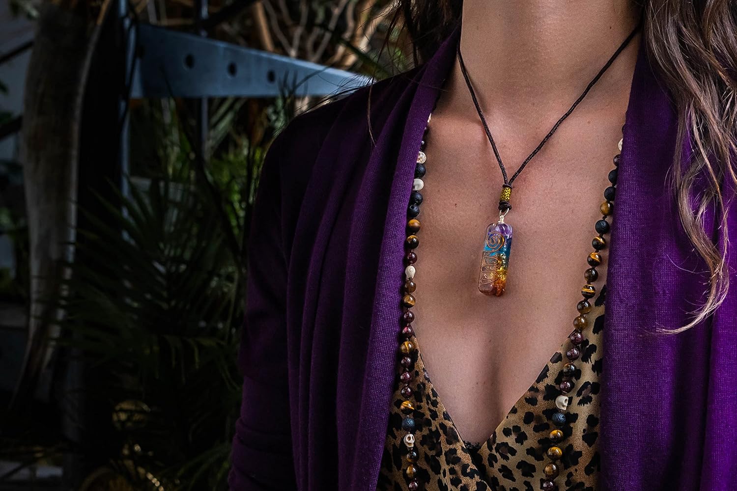 Orgonite Crystal Handmade Seven Chakra Pendant with Adjustable Cord - Orgone Healing Stone Necklace for Spiritual Balance, Meditation, Yoga, Reiki, Gift for Men and Women - Image 8