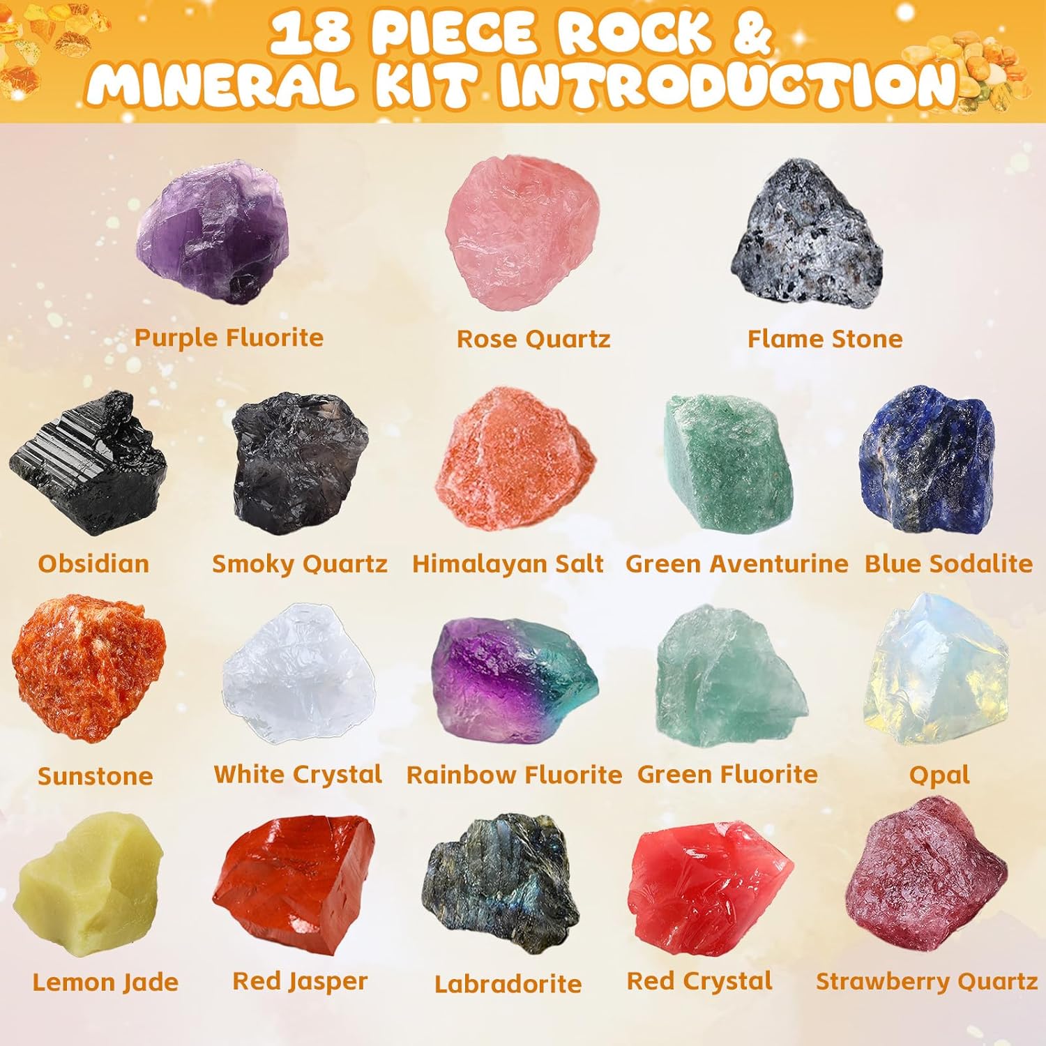 Raw Healing Crystals Gemstone Box Natural Rough Rock Quartz Crystal Stones Bulk Healing Meditation Home Decor DIY Project Spiritual Crystal Gift (White) - Image 2
