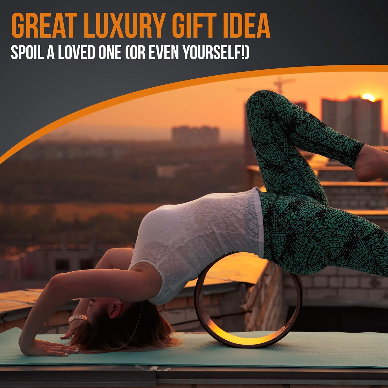 Deluxe Cork Yoga Wheel Set - Cork Wheel + 2 Blocks + Strap + Exercise Guide. Extra Firm Bricks. Better Support, Natural and Eco-Friendly. Home Exercise Kit. Ideal for Women Yogis. - Image 3