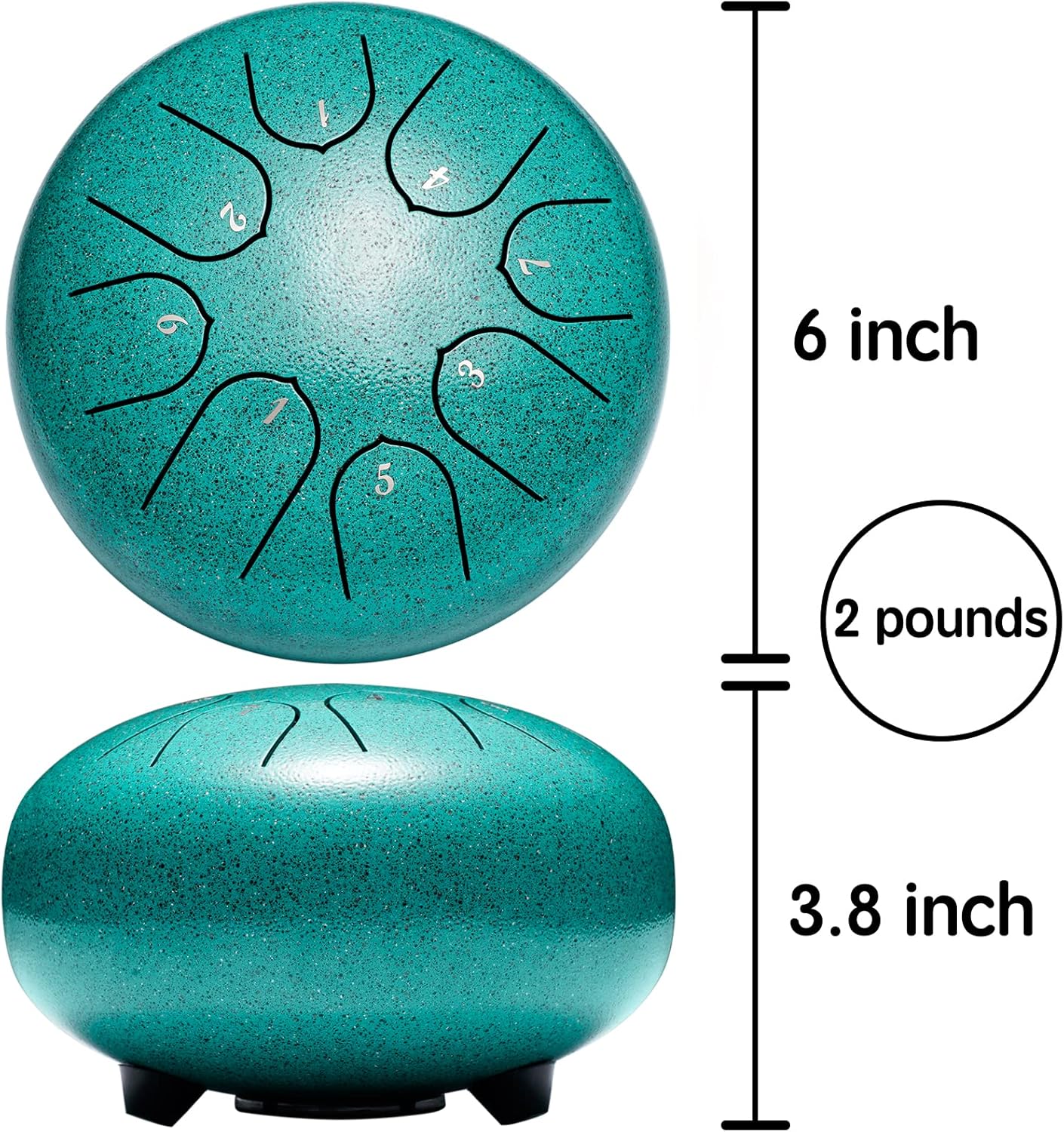 Lronbird Steel Tongue Drum 6 Inch 8 Notes Rain Drum Style Gift | Calming, Relaxation, Meditation, Education, Musical Instrument for Adults Beginners (Malachite) - Image 5