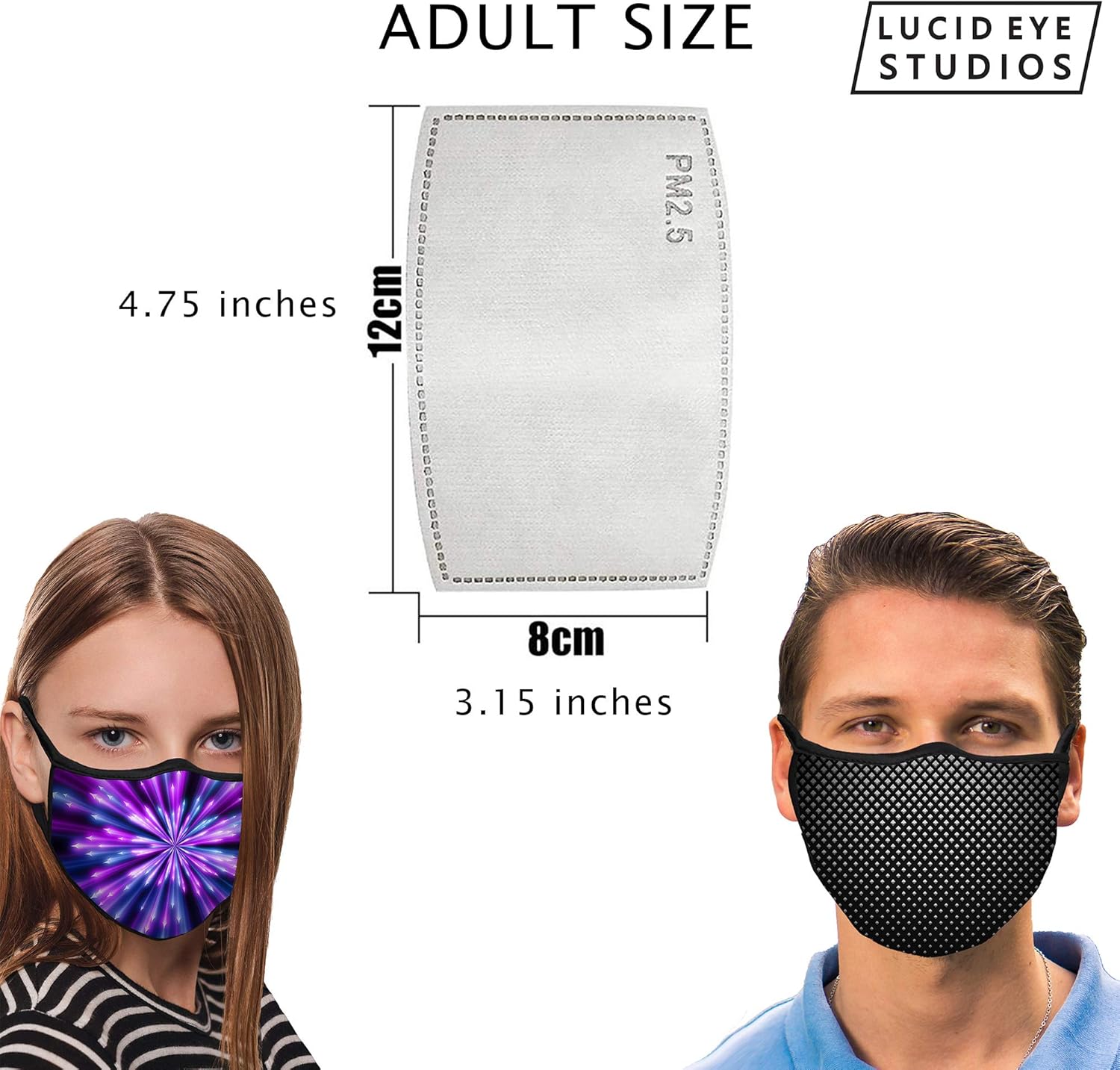 Lucid Eye Studios 40 Pack Adult Size Face Mask Filters PM 2.5 Activated Carbon Disposable Filter Replacements for Reusable Cloth Face Covers - Image 4