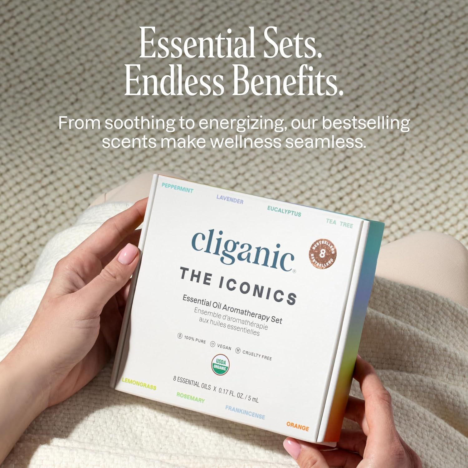 Cliganic Organic Aromatherapy Essential Oils Gift Set (Top 8 - The Iconics), 100% Pure - Peppermint, Lavender, Eucalyptus, Tea Tree, Lemongrass, Rosemary, Frankincense & Orange - Image 4