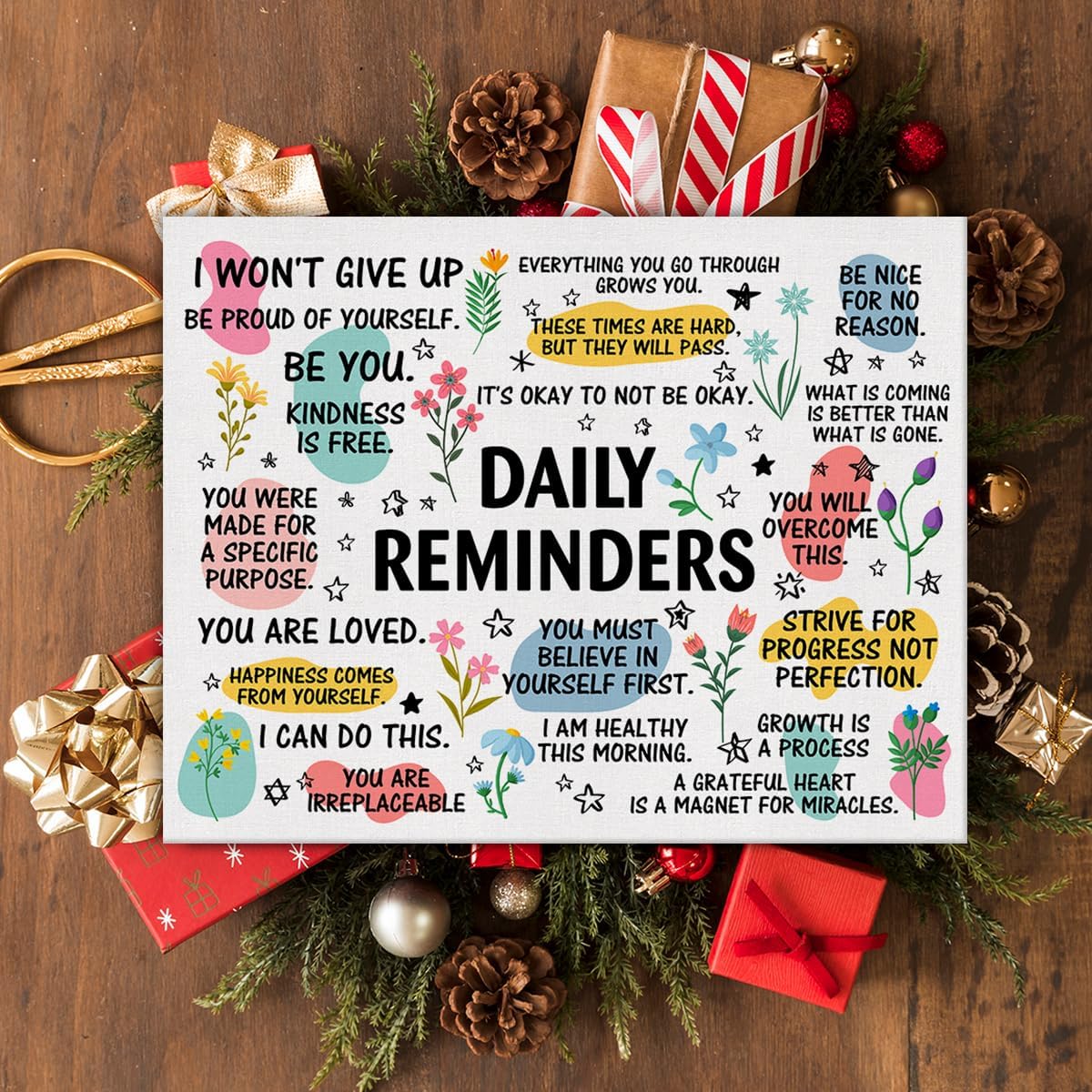 Hijie Inspirational Wall Art Decor Motivational Framed Poster 11.5x15 Inch | Positive Affirmation Wall Decor, Daily Reminders, Encouragement Office Home Print Painting, Easel and Hanging Hook, Canvas - Image 5