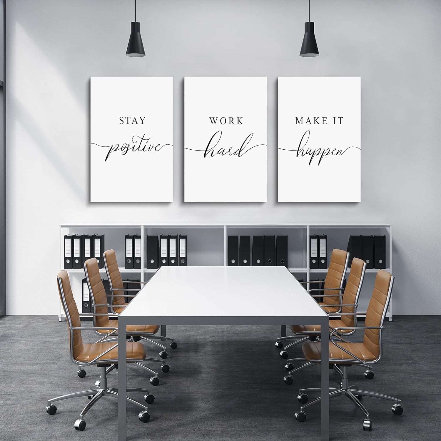 Framed Canvas Wall Art Positive Quote, Office Art, White Large Poster, Motivational Artwork Set of 3 Prints, Inspirational Poster Prints (G-3pcs,12x16inchx3pcs) - Image 5