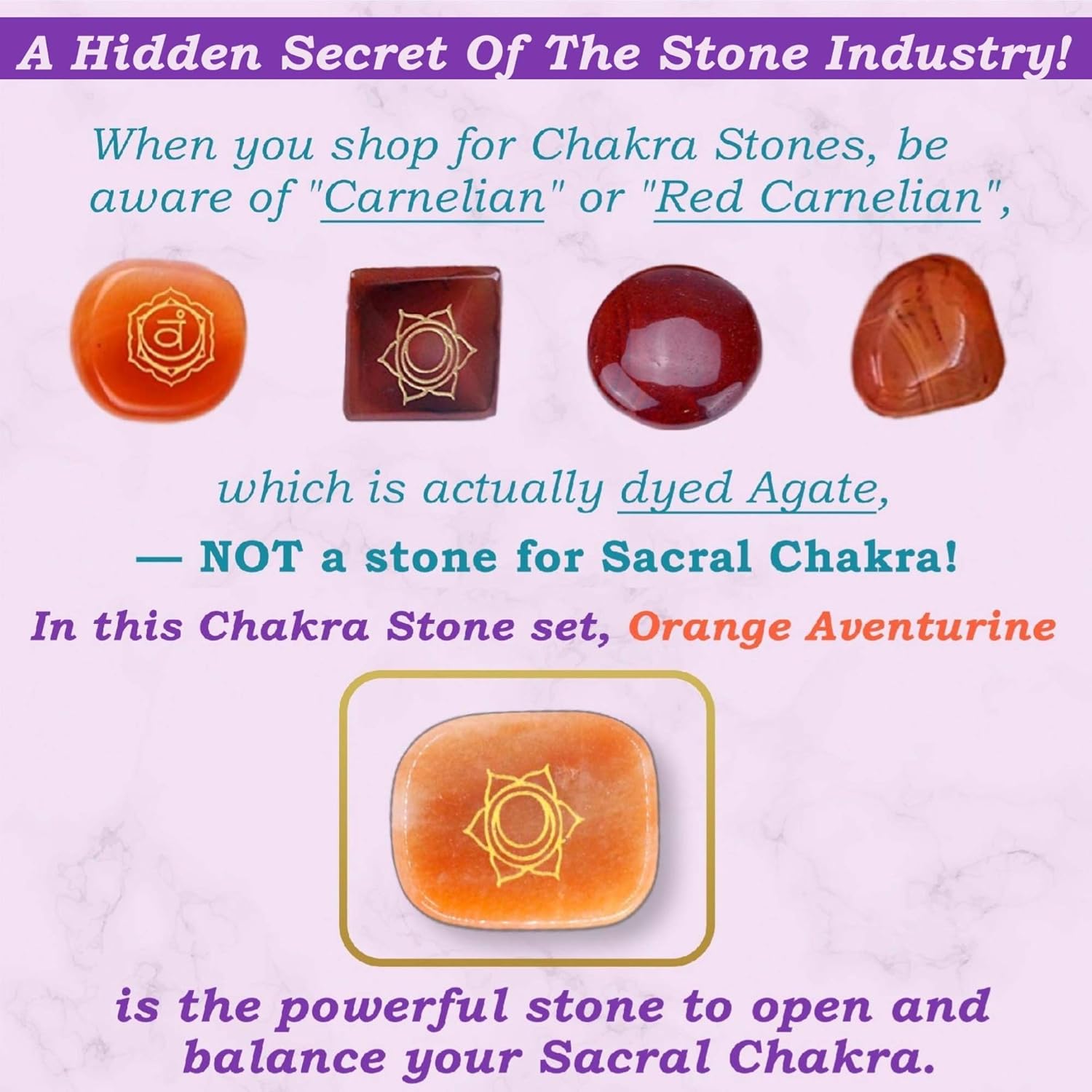 NatureWonders All Natural Chakra Stone Set with Information Brochure & Travel Pouch - Healing Crystals, Polished Palm Stone, Meditation, Reiki, Energy - Image 2