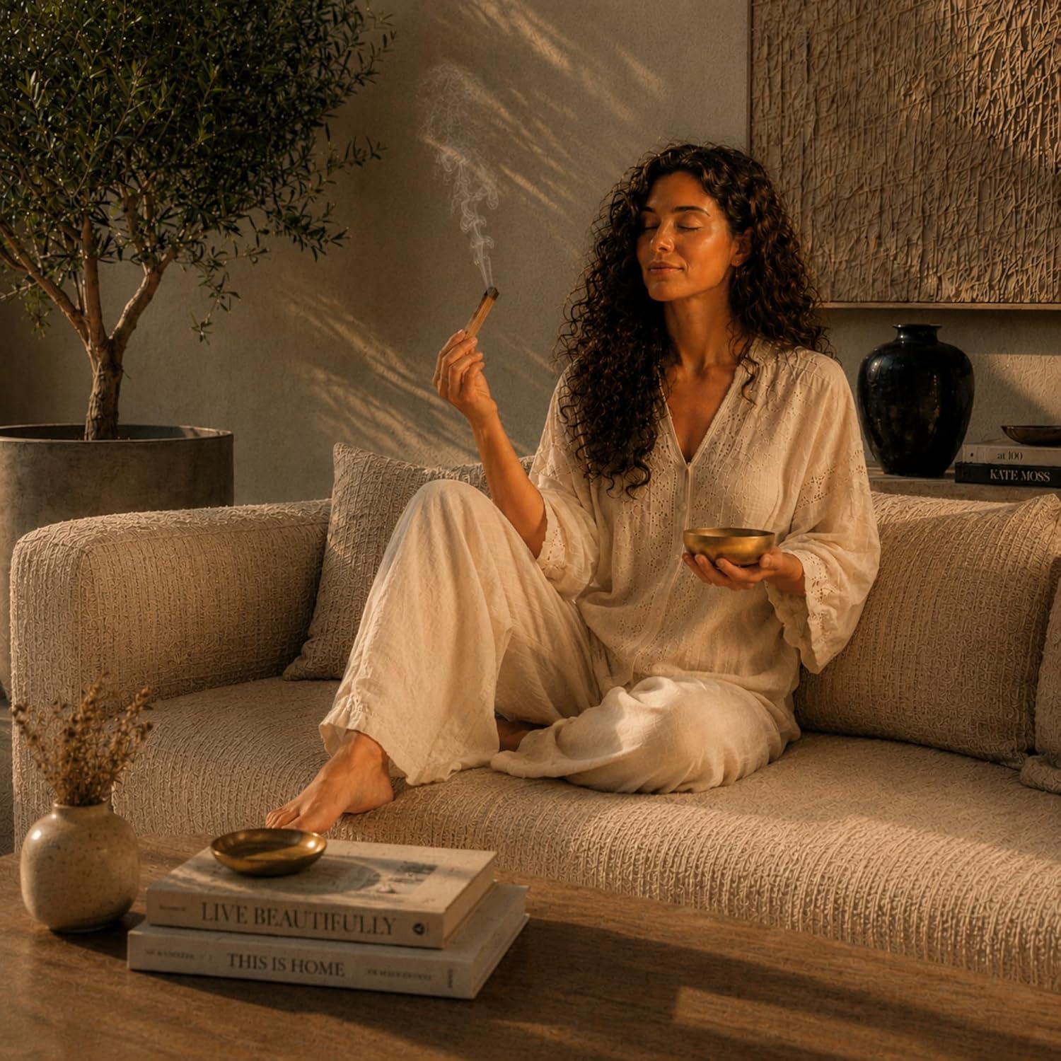Anima Premium Energy Cleansing Set – White Sage Smudge Sticks, Palo Santo Sticks, Clear Quartz & Selenite Crystal with Smudge Bowl for Crystals & Home Cleansing, Meditation & Manifestation - Image 3